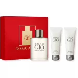 Giorgio Armani Acqua Di Gio Gift Set 100ml Eau de Toilette + 75ml All Over Body Shampoo + 75ml Aftershave Balm