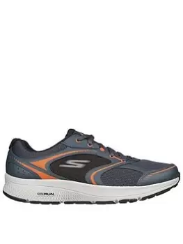 Skechers Go Run Consistent Stitch Down Overlay Trainers, Grey, Size 7, Men