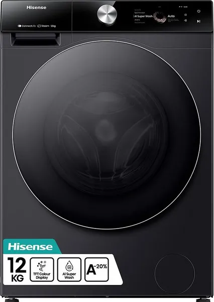 Hisense 7S Series WF7S1247BB 12KG 1400RPM WiFi Connected Washing Machine