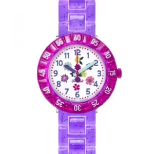 Childrens Flik Flak Purple Garden Watch