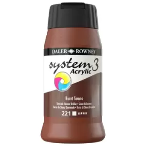 Daler Rowney System 3 Acrylic Paint Burnt Sienna (500ml)