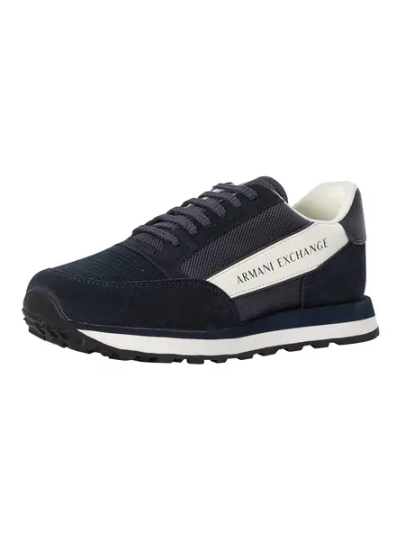 Armani Exchange Branded Trainers Navy/Off White 9 UK