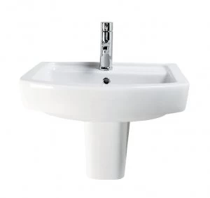 Wickes Capri Ceramic Basin with Semi Pedestal - 550mm