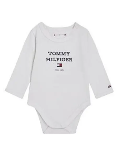 Tommy Hilfiger Baby Th Logo Long Sleeve Body - White Size Age: 6-9 Months