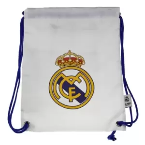 Real Madrid CF Crest Gym Bag (One Size) (White)