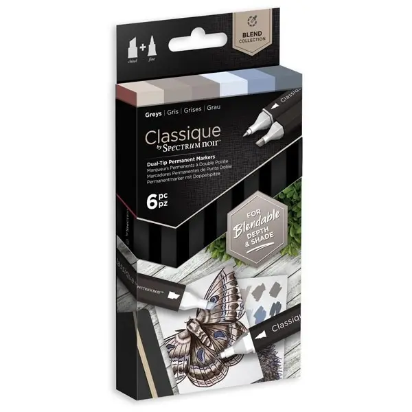 Spectrum Noir Classique Blend Marker Pen Set Greys Set of 6