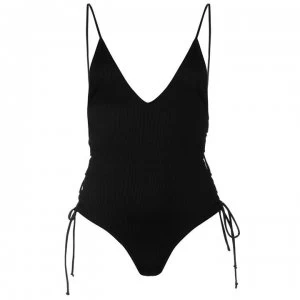 Firetrap Blackseal Lace Up Swimsuit - Black