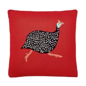 Joules Guinea Fowl Cushion 60cm x 40cm, Rust