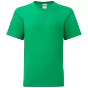 Fruit Of The Loom Childrens/Kids Iconic T-Shirt (7-8 Years) (Kelly Green)