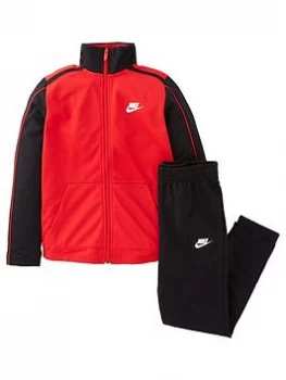 Boys, Nike Unisex NSW Futura Poly Cuff Tracksuit - Red, Size M=10-12 Years