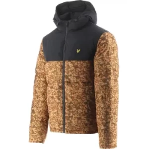 Lyle and Scott Black Earth Print Wadded Jacket