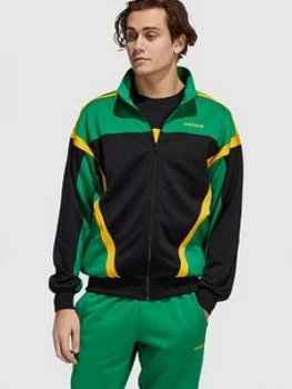 adidas Originals Sprit Us Classics Track Top - Black/Green/Yellow, Black, Size XS, Men