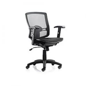 Task Office Chair Palma Black Mesh Back Black With Adjustable Arms