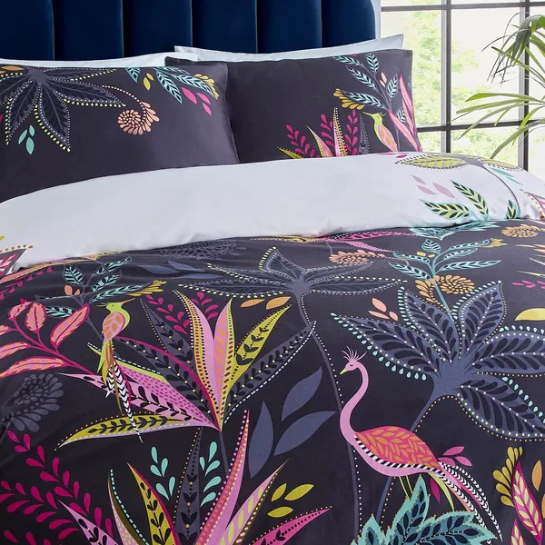 Sara Miller Botanic Paradise Duvet Set, Super King, Midnight