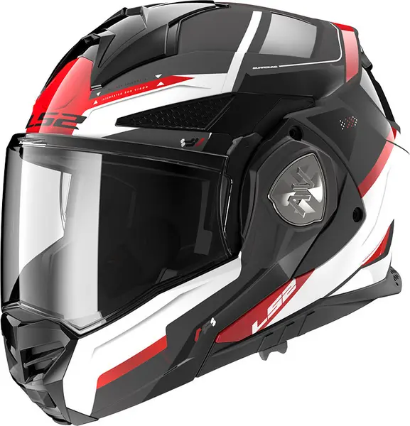 LS2 FF901 Advant X Spectrum Black White Red Modular Helmet Size 2XL