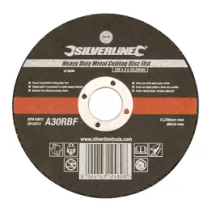 Silverline Heavy Duty Metal Cutting Disc Flat - 125 x 3 x 22.23mm