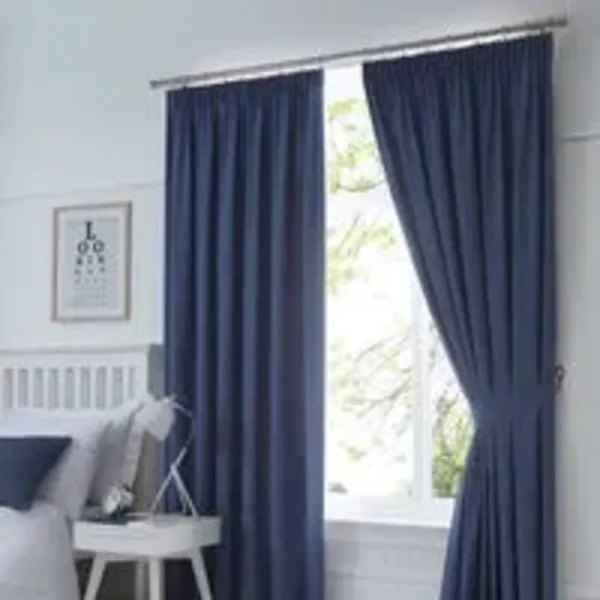 Fusion Fusion - Dijon Blackout Pencil Pleat Lined Curtains, Navy, 66 x 90" DJNNN66900LZU