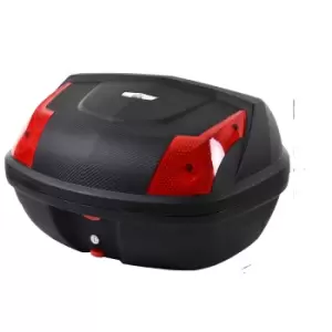 HOMCOM 48L Plastic Motorcycle Trunk with Reflector - Black