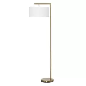 Homcom Floor Lamp With Linen Lampshade Round Base