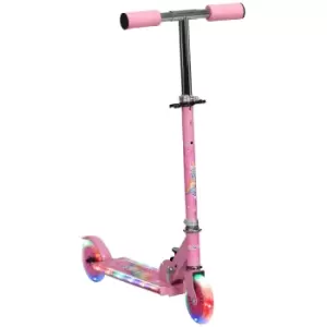 Kids Scooter with Lights Music Adjustable Height in Pink