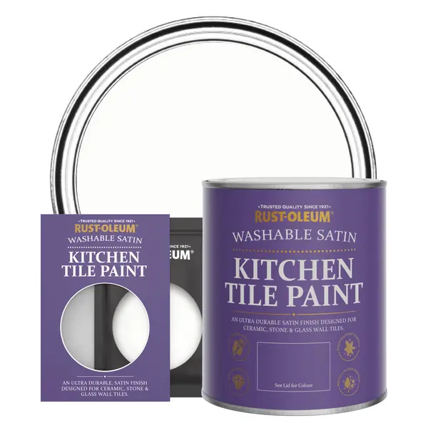 Rust-Oleum Kitchen Tile Paint, Satin Finish - CHALK White - 750ml