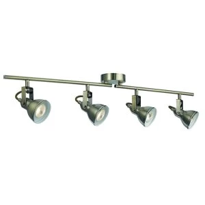 4 Light Adjustable Ceiling Spotlight Bar Antique Brass, GU10