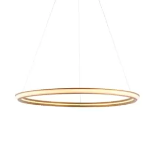 Syracuse Single Pendant Ceiling Lamp, Satin Gold Paint, White