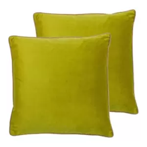 Furn. Gemini Twin Pack Polyester Filled Cushions Bamboo