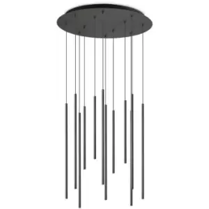 Ideal Lux Filo Decorative 12 Drop Cluster Pendant Ceiling Light Black 3000K