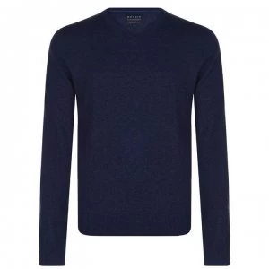 Howick Howick Arlington V Neck Jumper - Indigo Marl