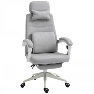 Vinsetto High Back Office Chair Modern Adjustable Reclining Executive Swivel Computer Desk Seat with Armrest and Footrest, Grey