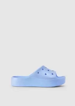 Crocs Womens Classic Platform Glitter Slide In Moon Jelly