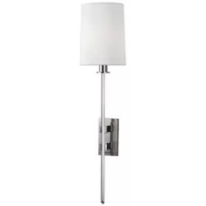 Fredonia 1 Light Wall Sconce Polished Nickel, Faux Silk