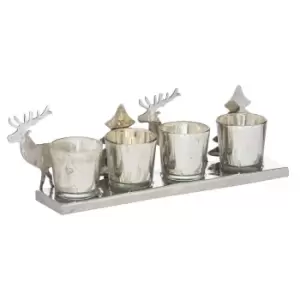 Silver Four Tealight Holder