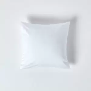 White Continental Egyptian Cotton Pillowcase 1000 Thread Count, 40 x 40cm - White - White - Homescapes