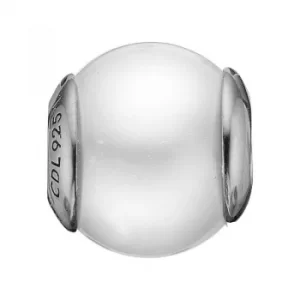 Ladies Christina Sterling Silver Pearl White Bead Charm