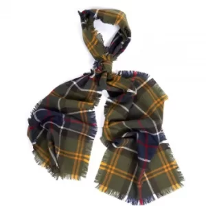 Barbour Merino Cashmere Tartan Scarf Red/Grey Tartan