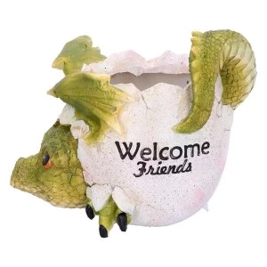 Welcome Friends Green Dragon Pot