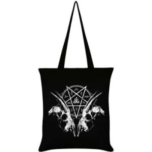Grindstore Goat Skull Pentagram Tote Bag (One Size) (Black) - Black