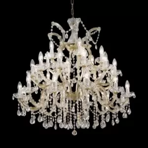 Valerie Classic 30 Arm Chandelier Polished Brass, 30x E14