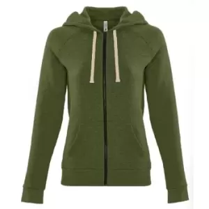 Next Level Womens/Ladies PCH Zip Hoodie (M) (Heather Military Green)