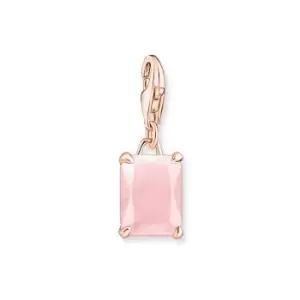 THOMAS SABO Rose Gold Plated Octagon Cut Pink Stone Charm