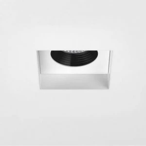 LED 1 Light Square Recessed Spotlight Matt White, Fire Rated