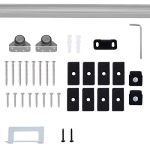 HOMCOM Modern Sliding Barn Door Closet Hardware Track Kit Track System Unit for Single Wooden Door 6FT /1860mm by HOMCOM