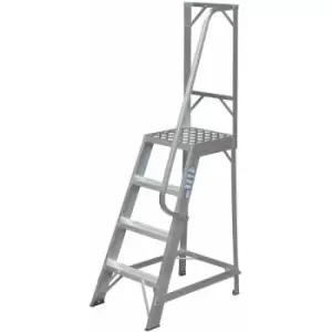 Loops - 1m Heavy Duty Single Sided Fixed Step Ladders Handrail Platform Safety Barrier