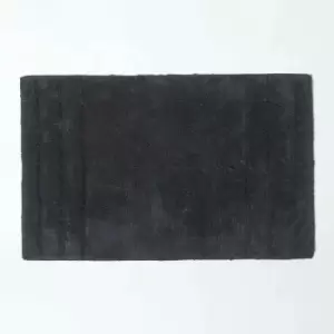 Spa Supreme Luxury Black Bath Mat - Black - Black - Black - Homescapes