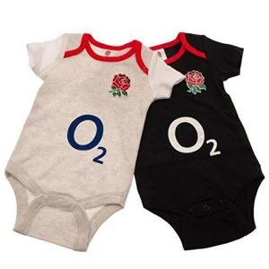 England RFU 2 Pack Bodysuit 12/18 mths GR