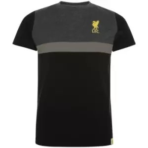 Liverpool FC Childrens/Kids Panel T-Shirt (5-6 Years) (Black/Charcoal/Gold)