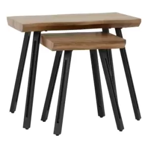 Seconique Quebec Wave Edge Nest Of Tables - Medium Oak Effect