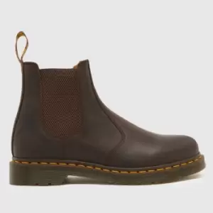 Dr Martens 2976 yellow stitch boots in dark brown